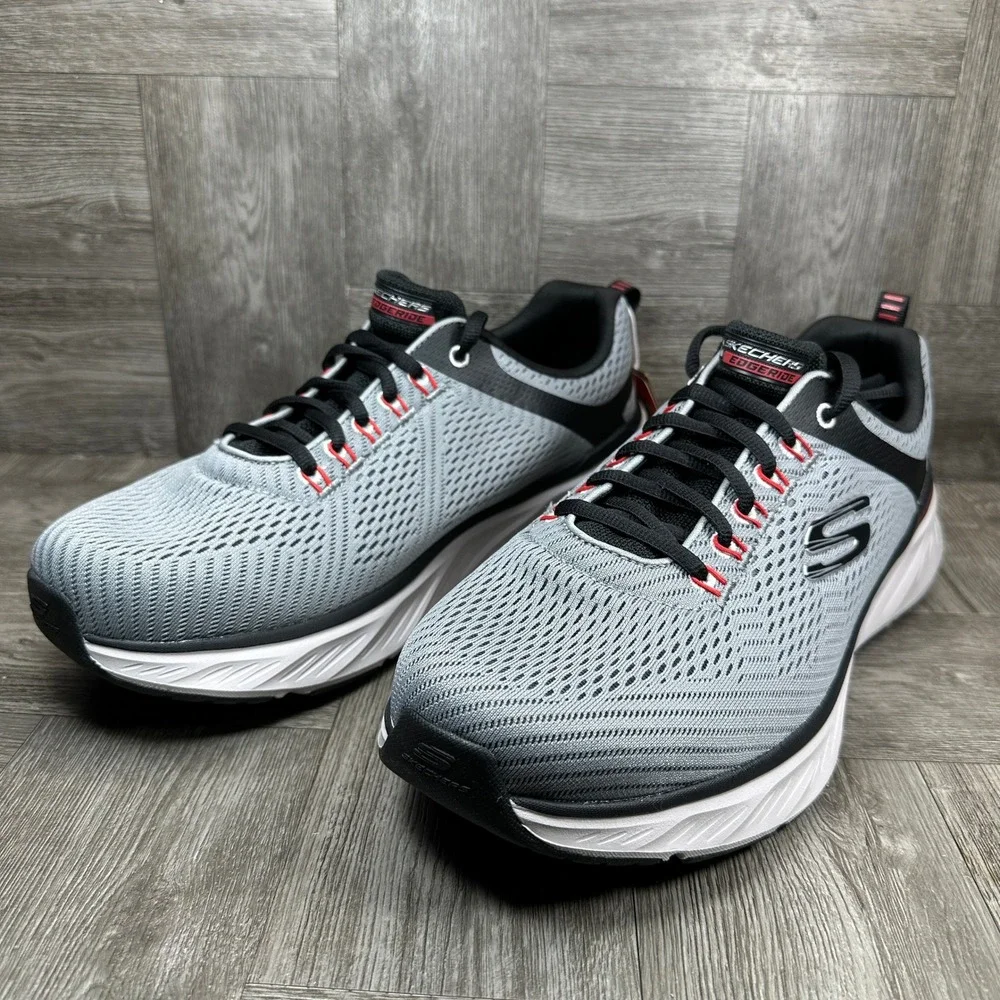 Skechers Edgeride Sneakers Mens 10 Gray Extra Wide Mesh Athletic Running NEW